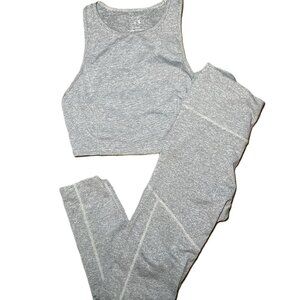 NWOT JoyLab Heather Gray Activewear Sports Bra and Leggings Set